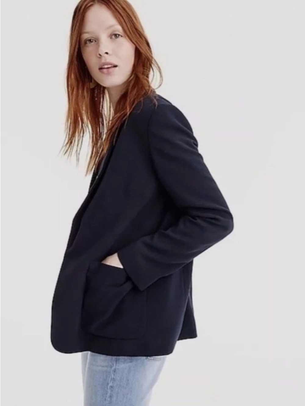 J Crew Navy Open Front Boyfriend Blazer - Picture 2 of 7